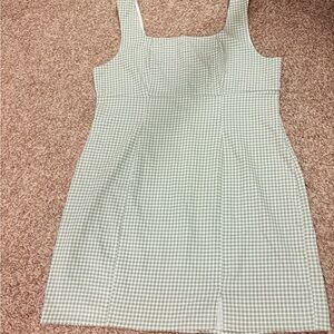 Lulu's Mint Gingham Mini Dress
